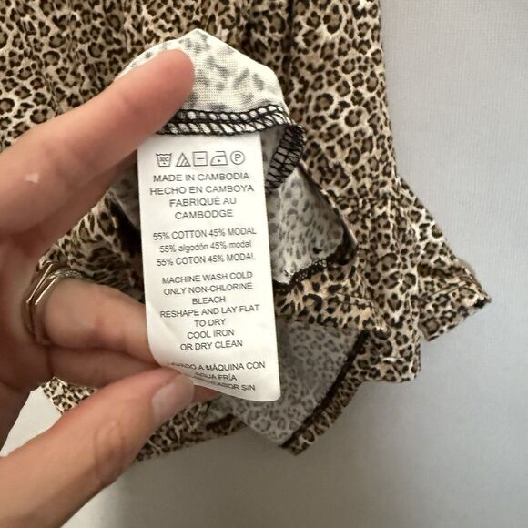 Michael Kors Top Extra XL Large Women Leopard Print Cotton Blend 3/4 Sleeves NWT - Picture 6 of 8